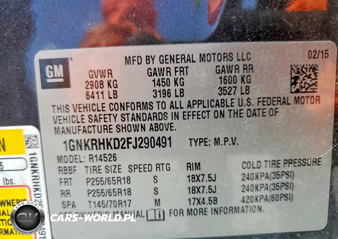 2015 Chevrolet Traverse Lt VIN:1GNKRHKD2FJ290491 - 13