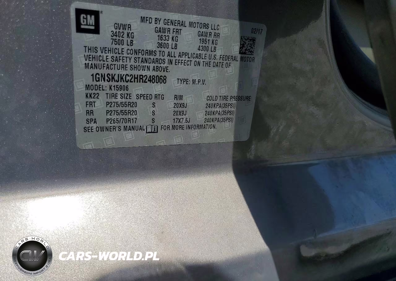 2017 Chevrolet Suburban K1500 Premier VIN:1GNSKJKC2HR248068 - 14
