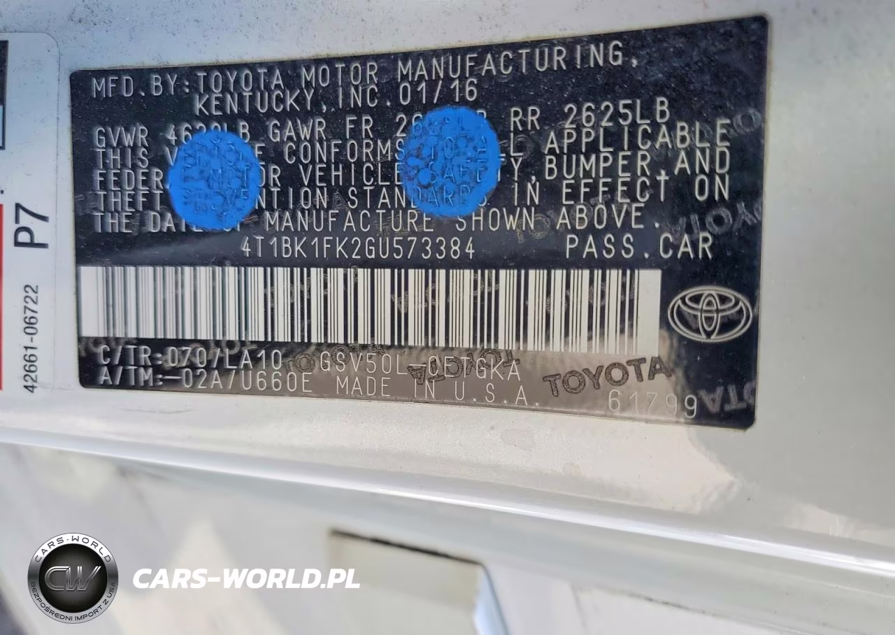 2016 Toyota Camry Xle V6 VIN:4T1BK1FK2GU573384 - 12