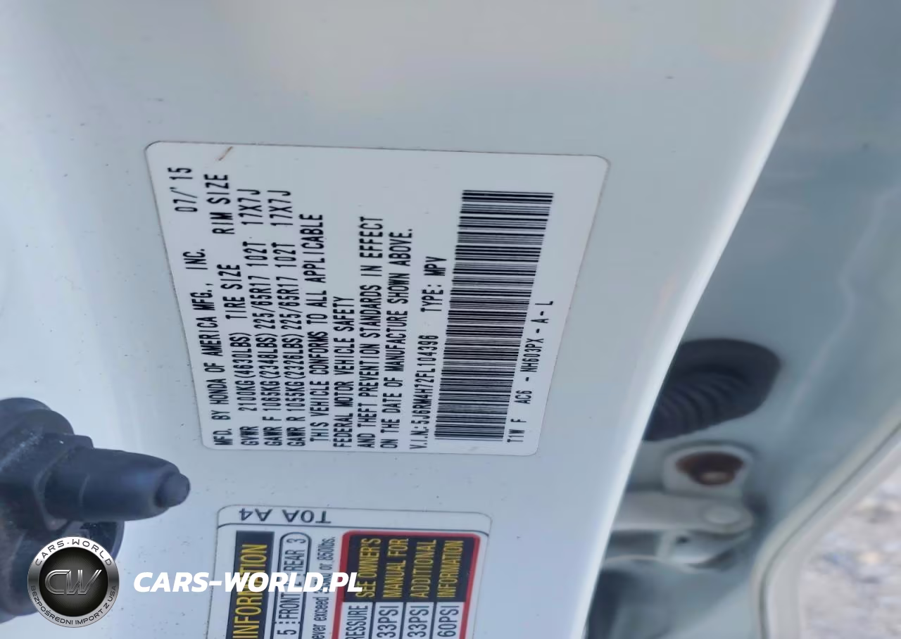 2015 Honda Cr-V Exl VIN:5J6RM4H72FL104396 - 14