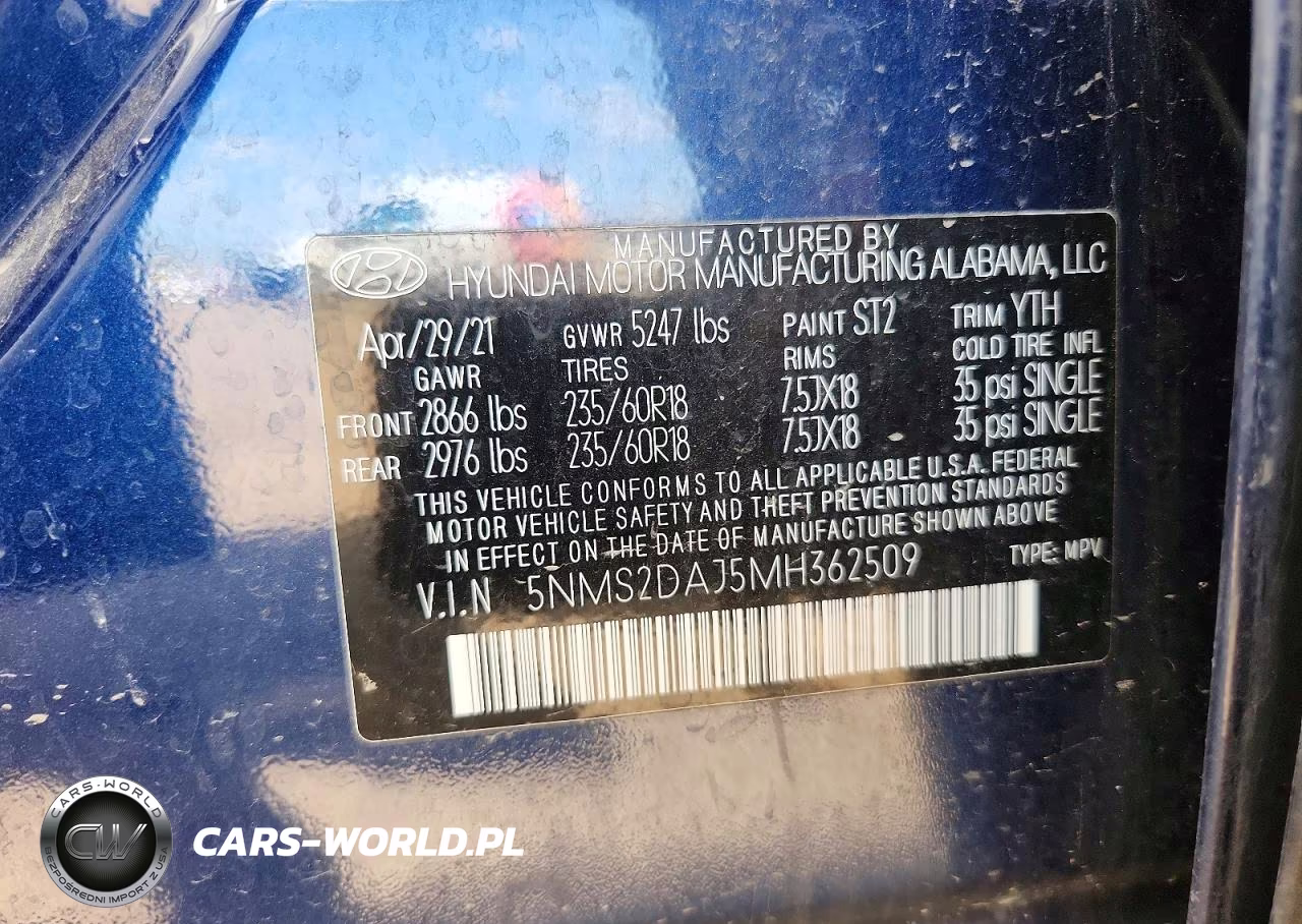 2021 Hyundai Santa Fe Sel VIN:5NMS2DAJ5MH362509 - 13