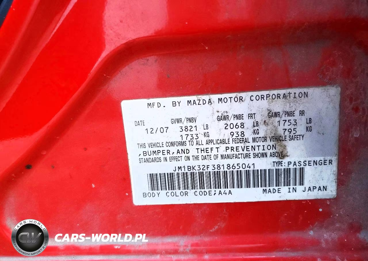 2008 Mazda 3 I VIN:JM1BK32F381865041 - 12