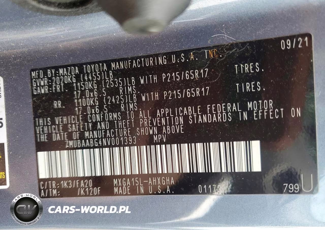 2022 Toyota Corolla Cross Le VIN:7MUBAABG4NV001393 - 13