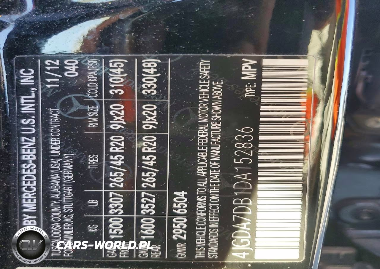 2013 Mercedes-Benz Ml 550 4Matic VIN:4JGDA7DB1DA152836 - 12