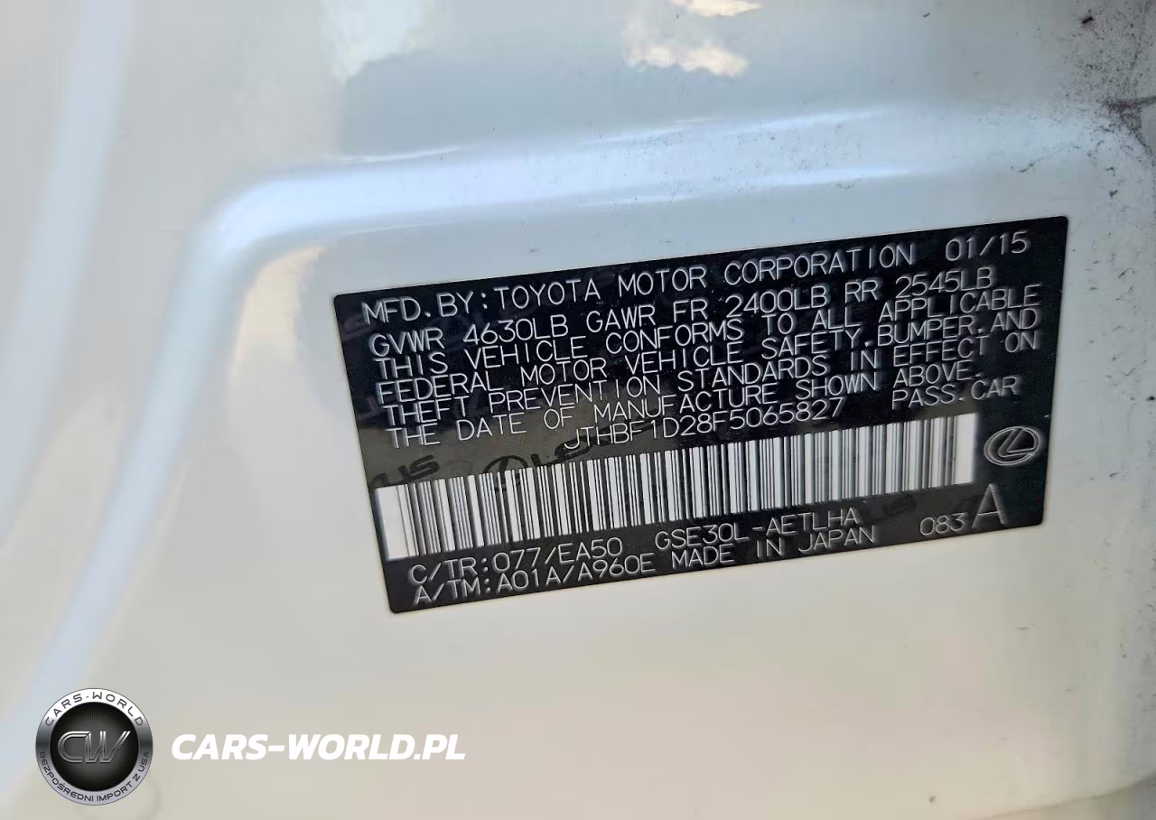 2015 Lexus Is 250 VIN:JTHBF1D28F5065827 - 12
