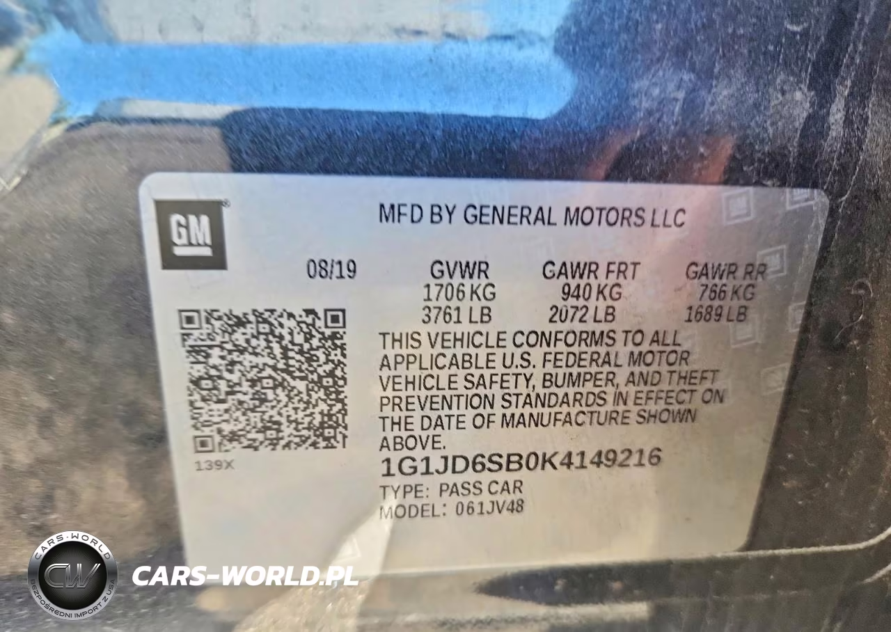 2019 Chevrolet Sonic Lt VIN:1G1JD6SB0K4149216 - 12