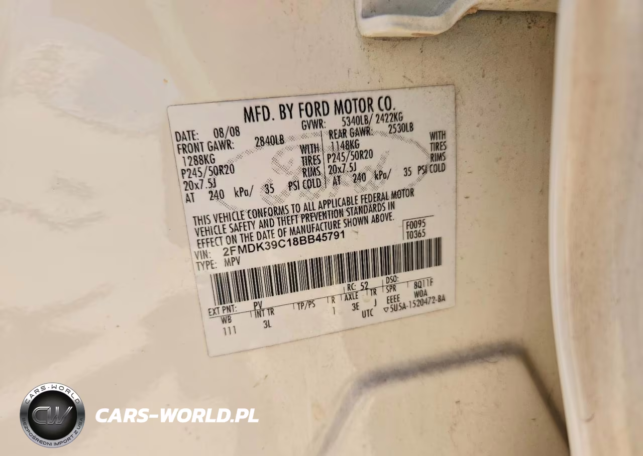 2008 Ford Edge VIN:2FMDK39C18BB45791 - 12