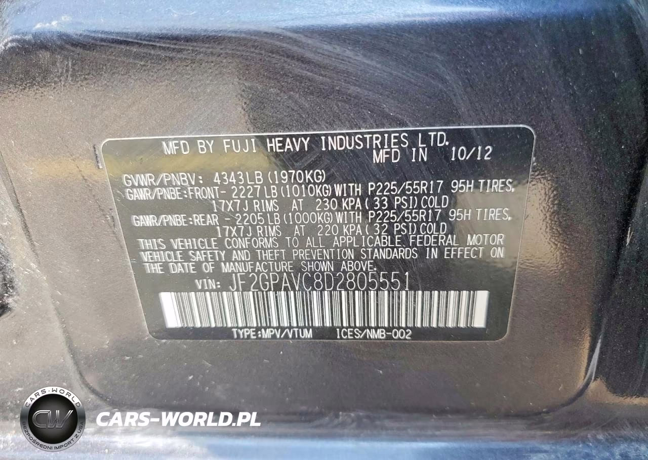 2013 Subaru Xv Crosstrek 2.0 Premium VIN:JF2GPAVC8D2805551 - 13