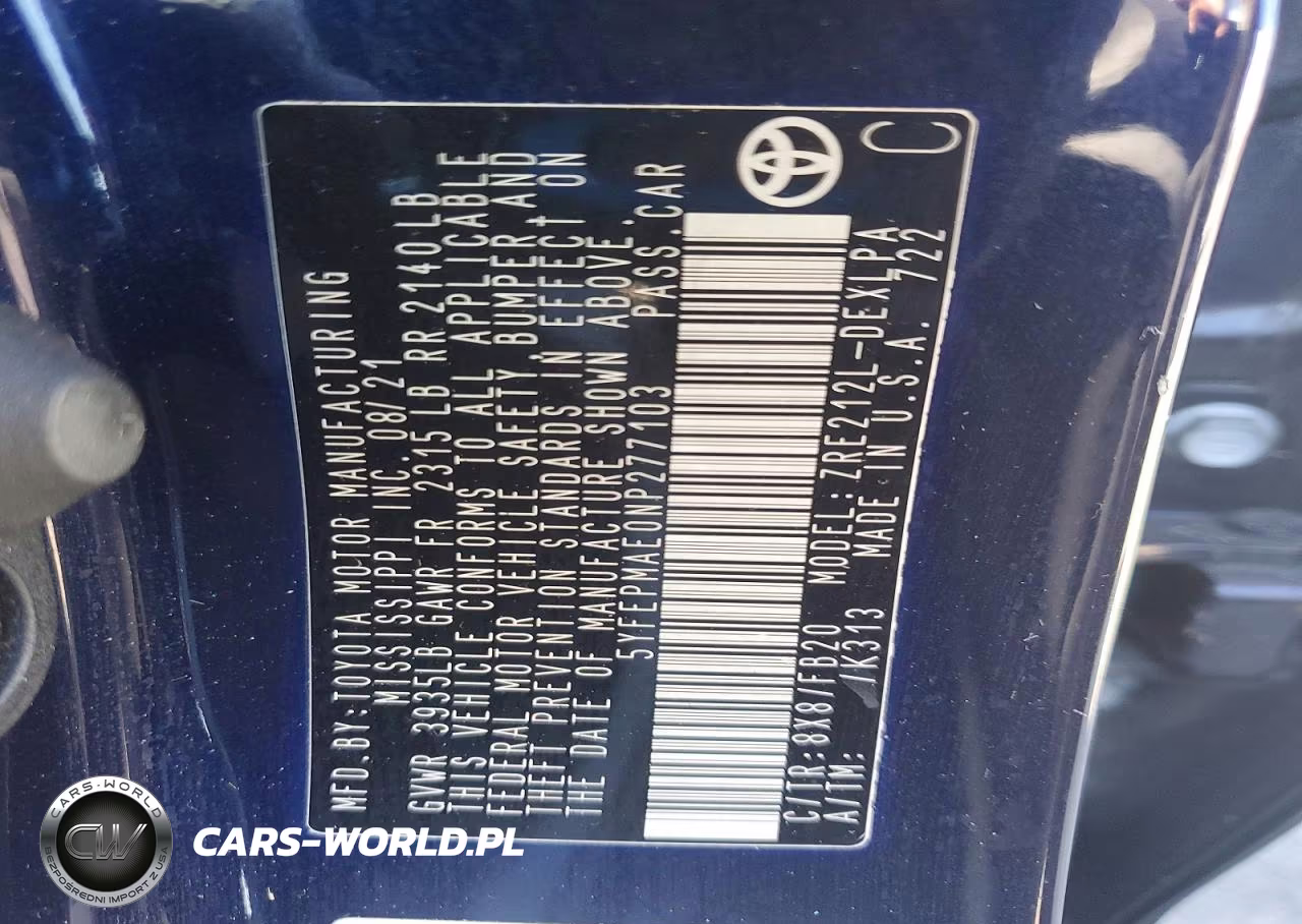 2022 Toyota Corolla Le VIN:5YFEPMAE0NP277103 - 13