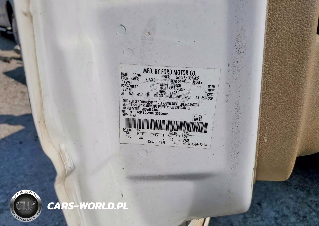 2008 Ford F150 VIN:1FTRF12288KB80659 - 12
