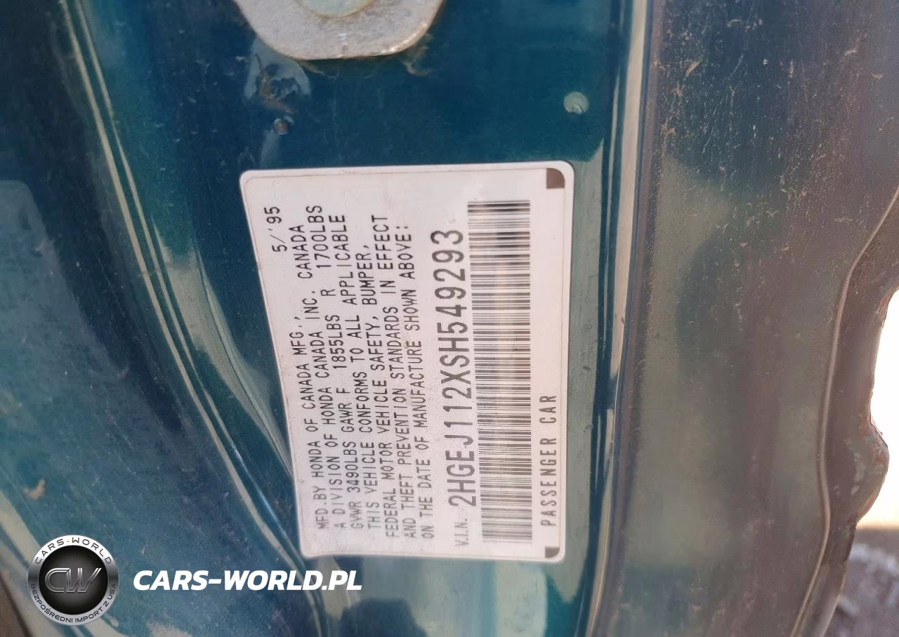 1995 Honda Civic Ex VIN:2HGEJ112XSH549293 - 12
