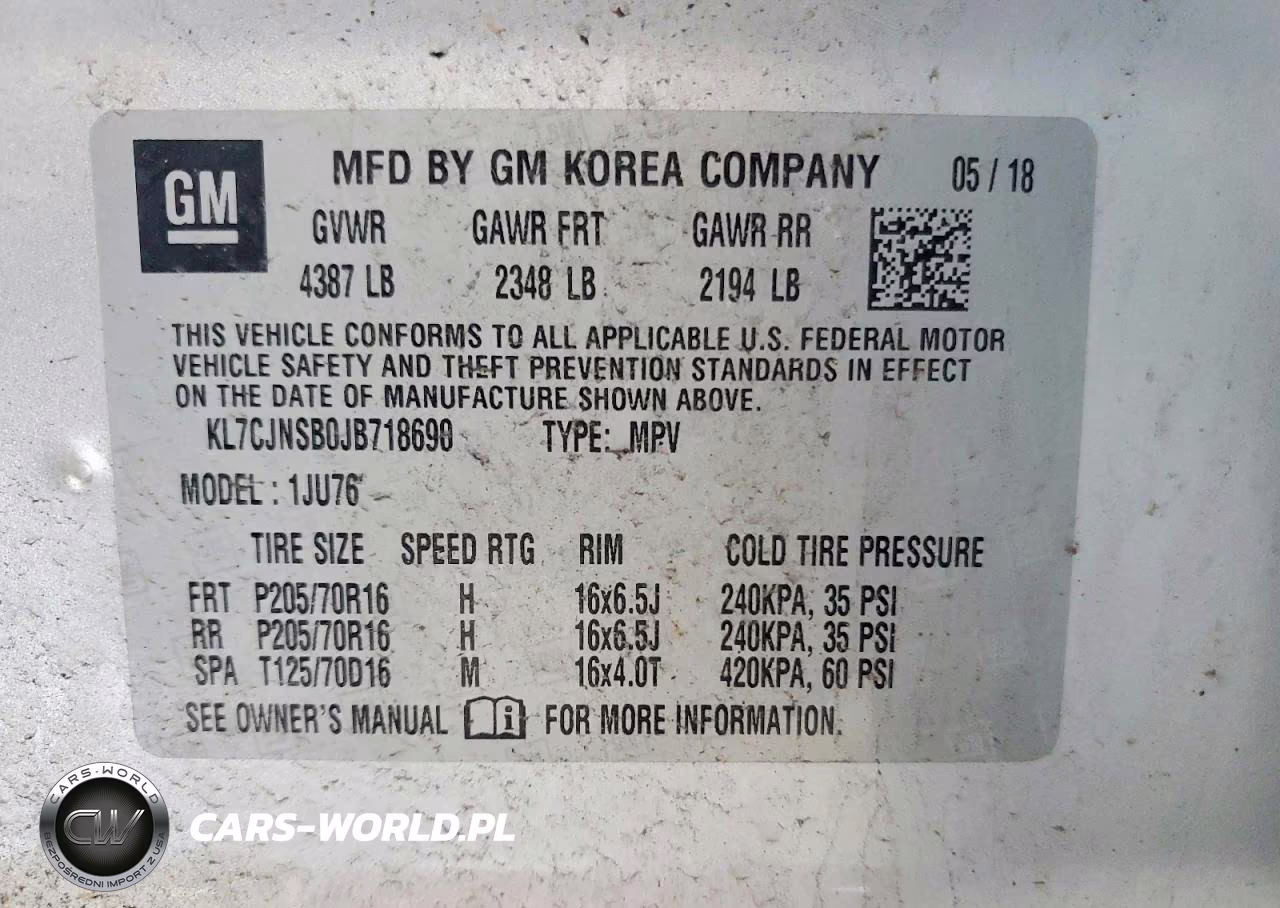 2018 Chevrolet Trax Ls VIN:KL7CJNSB0JB718690 - 13