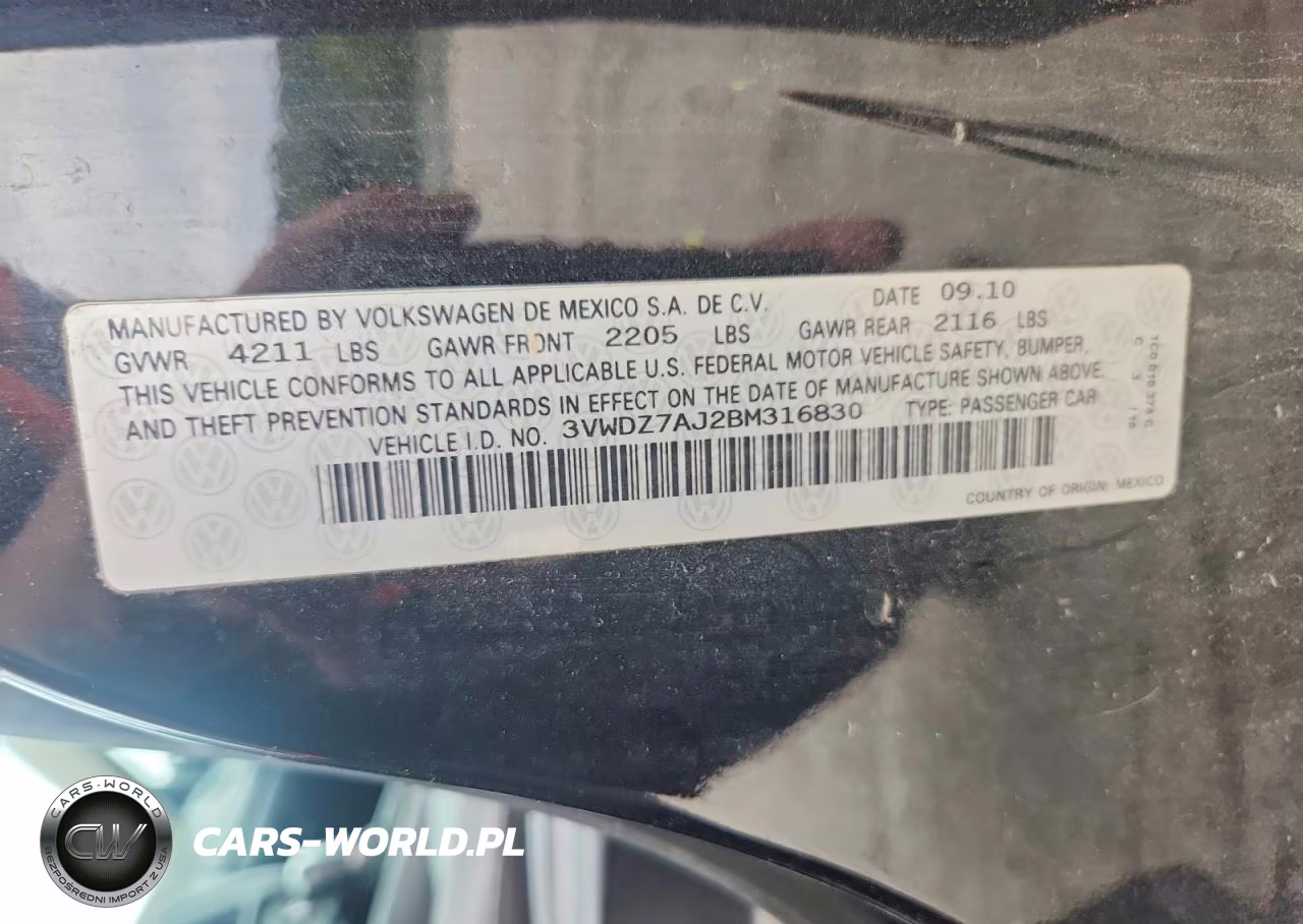 2011 Volkswagen Jetta Se VIN:3VWDZ7AJ2BM316830 - 12