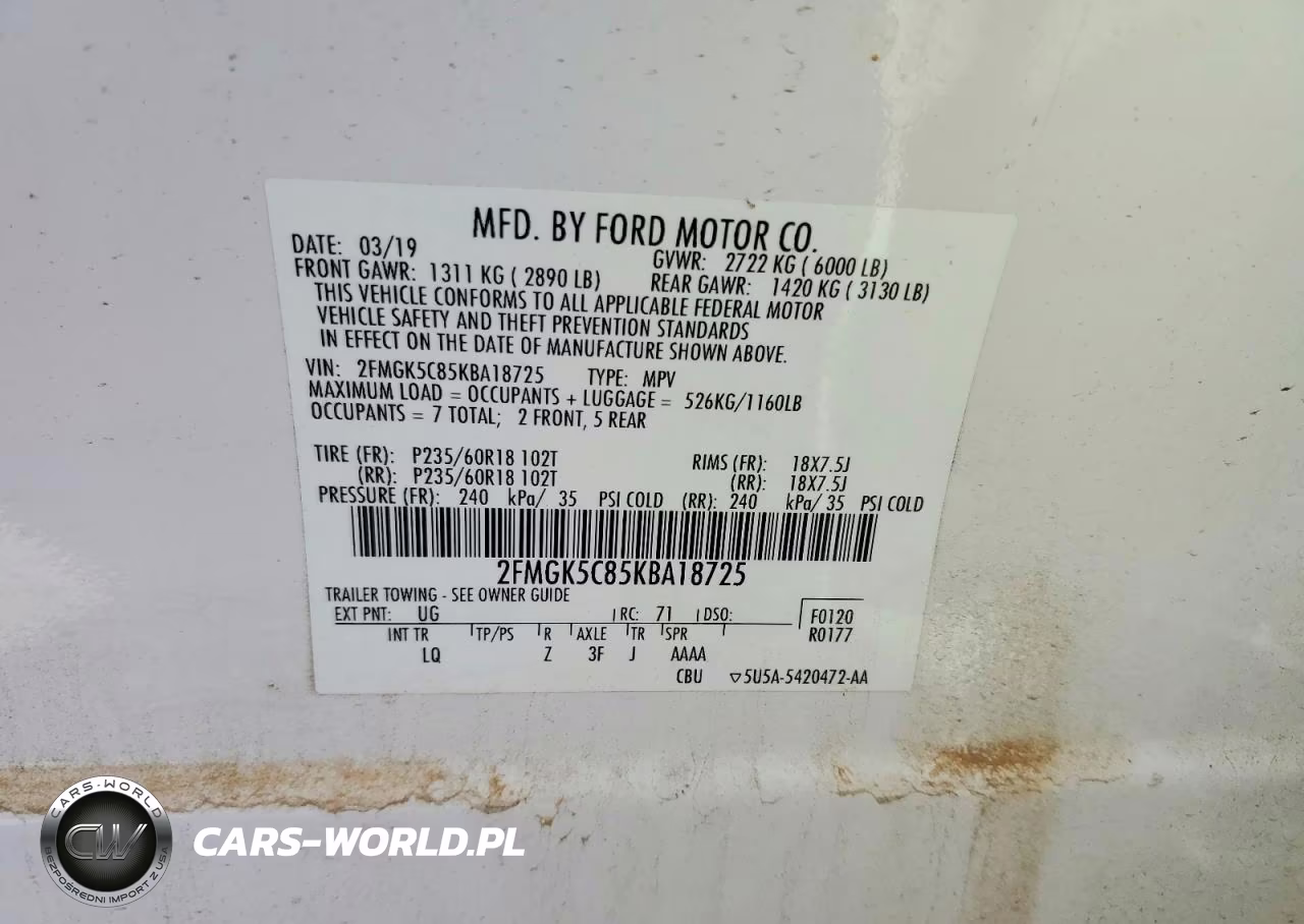 2019 Ford Flex Sel VIN:2FMGK5C85KBA18725 - 13