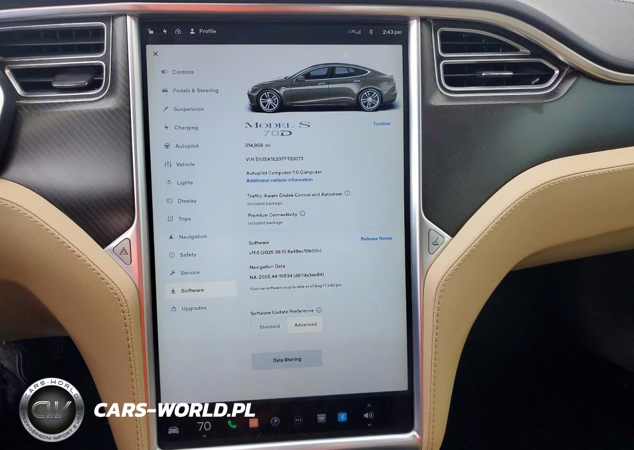 2015 Tesla Model S VIN:5YJSA1E23FF103073 - 9