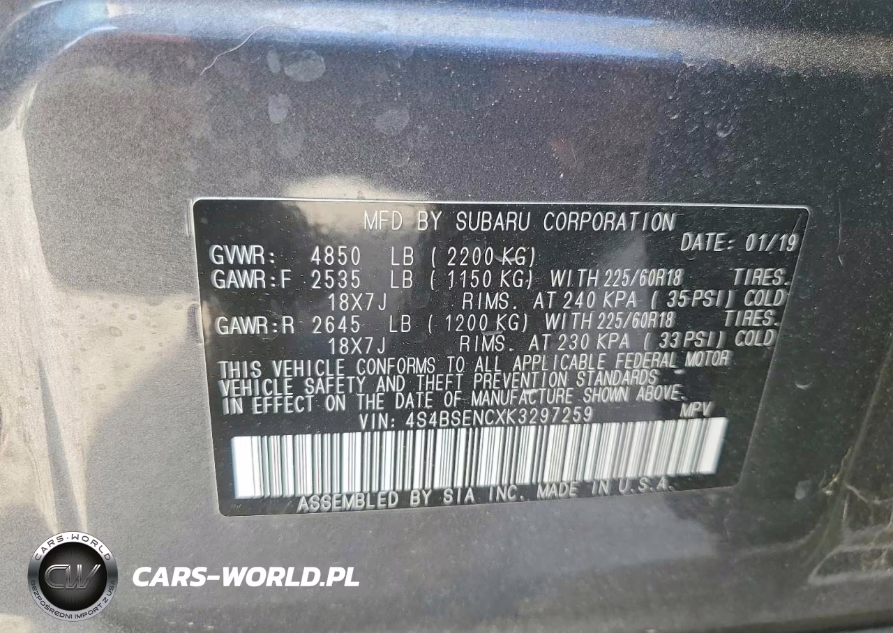 2019 Subaru Outback 3.6R Limited VIN:4S4BSENCXK3297259 - 12