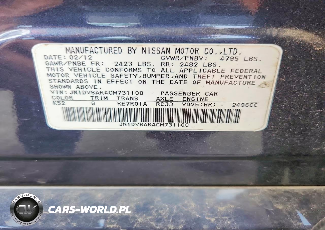 2012 Infiniti G25 Sedan X VIN:JN1DV6AR4CM731100 - 13