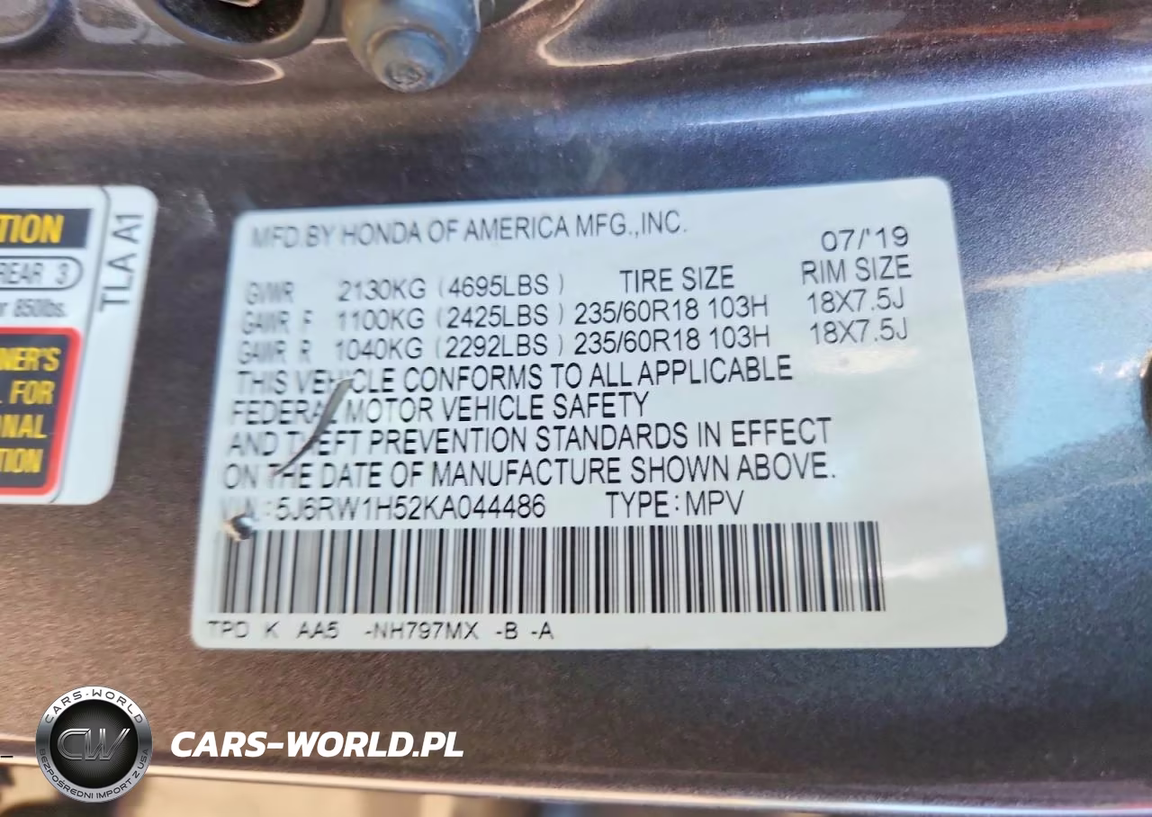 2019 Honda Cr-V Ex VIN:5J6RW1H52KA044486 - 13