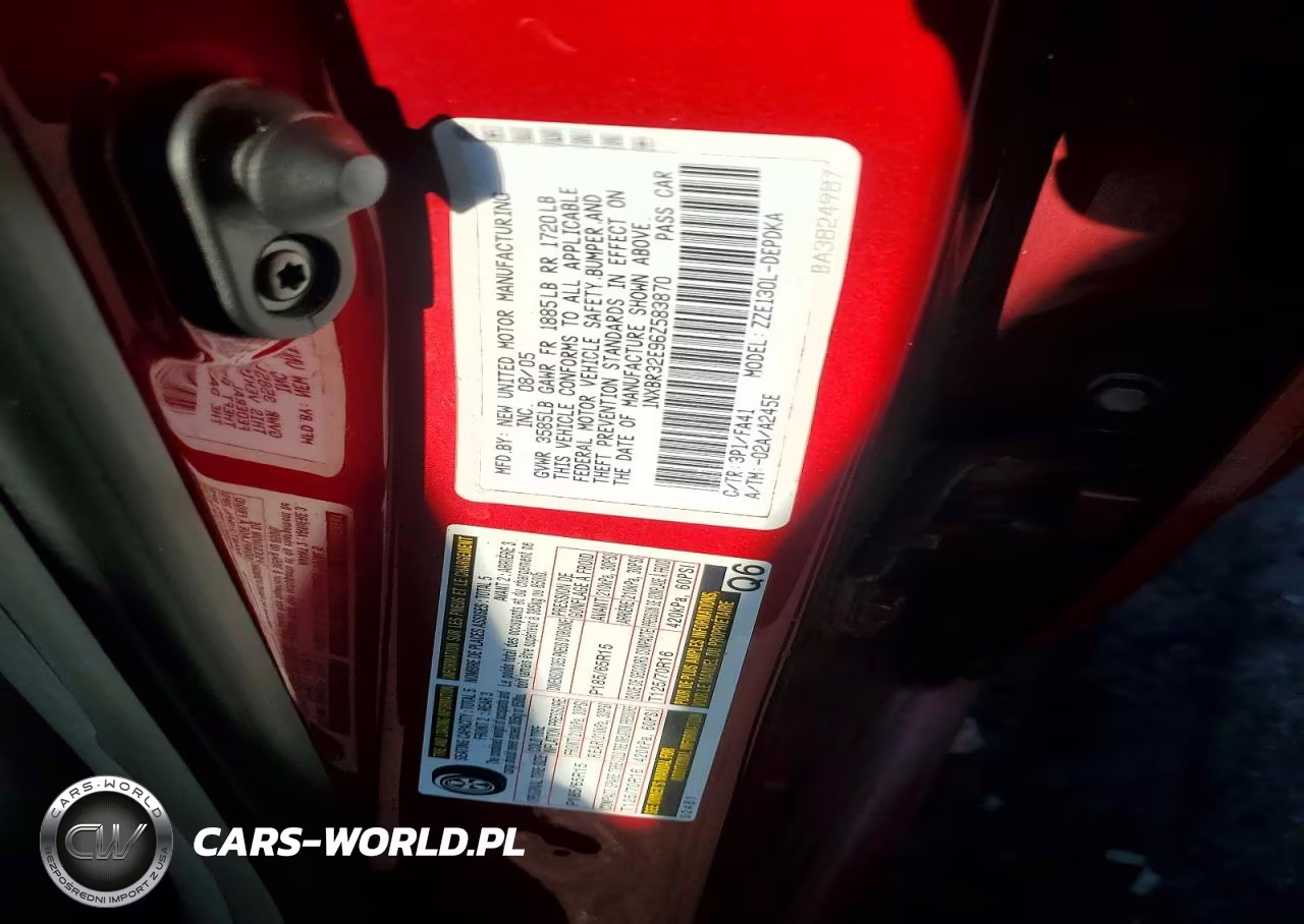 2006 Toyota Corolla Ce VIN:1NXBR32E96Z583870 - 12