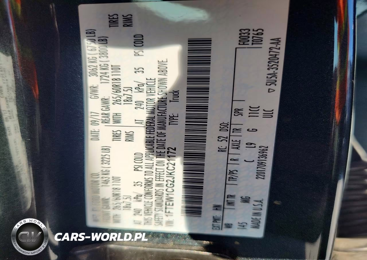 2018 Ford F150 Supercrew VIN:1FTEW1CG2JKC21172 - 13