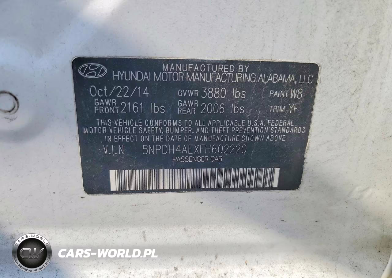 2015 Hyundai Elantra Se VIN:5NPDH4AEXFH602220 - 12