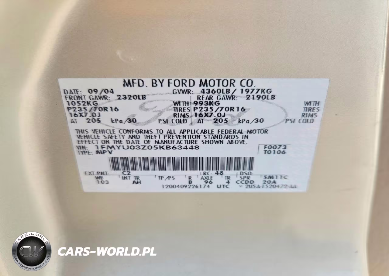 2005 Ford Escape Xlt VIN:1FMYU03Z05KB63448 - 12