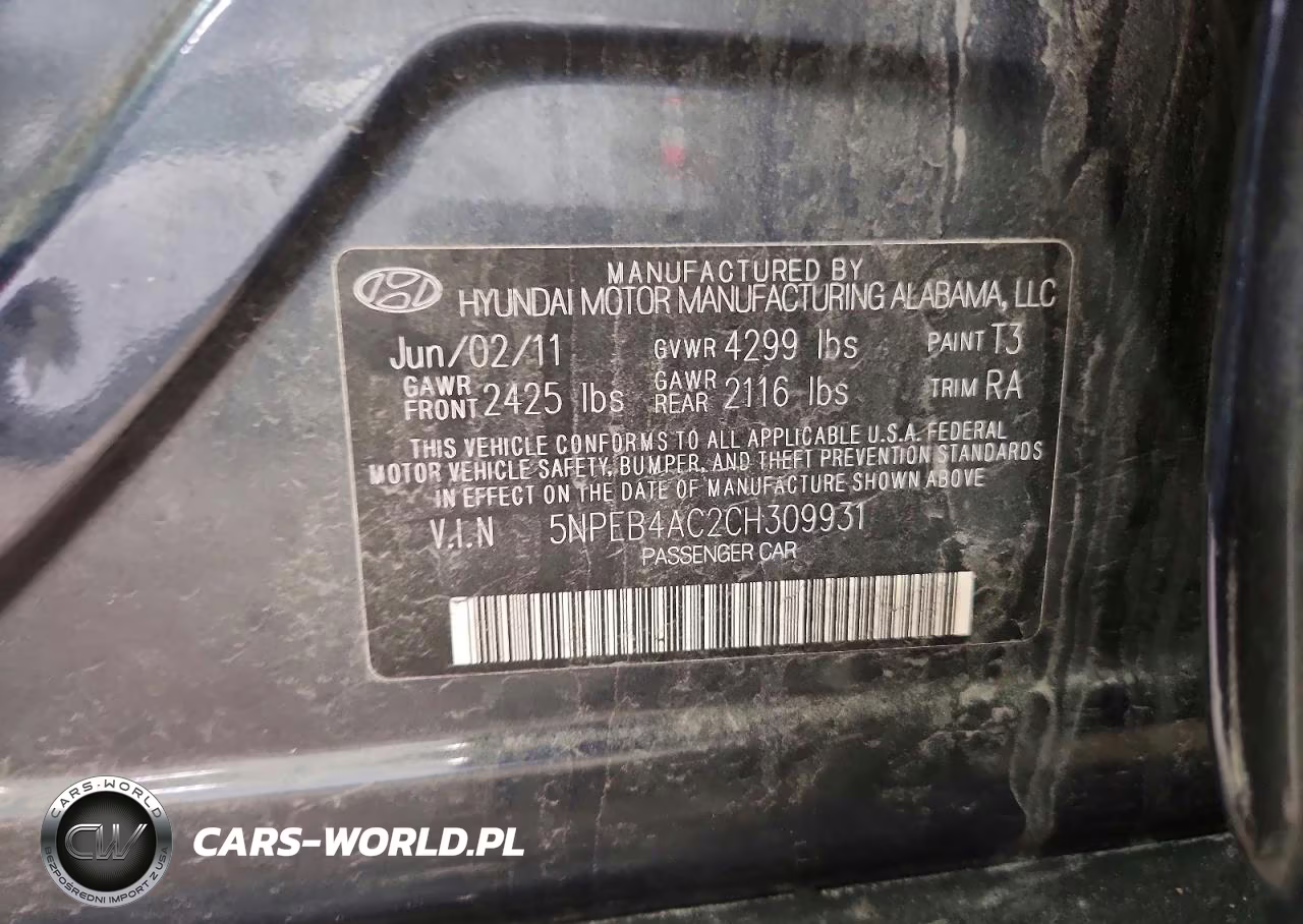 2012 Hyundai Sonata Gls VIN:5NPEB4AC2CH309931 - 12