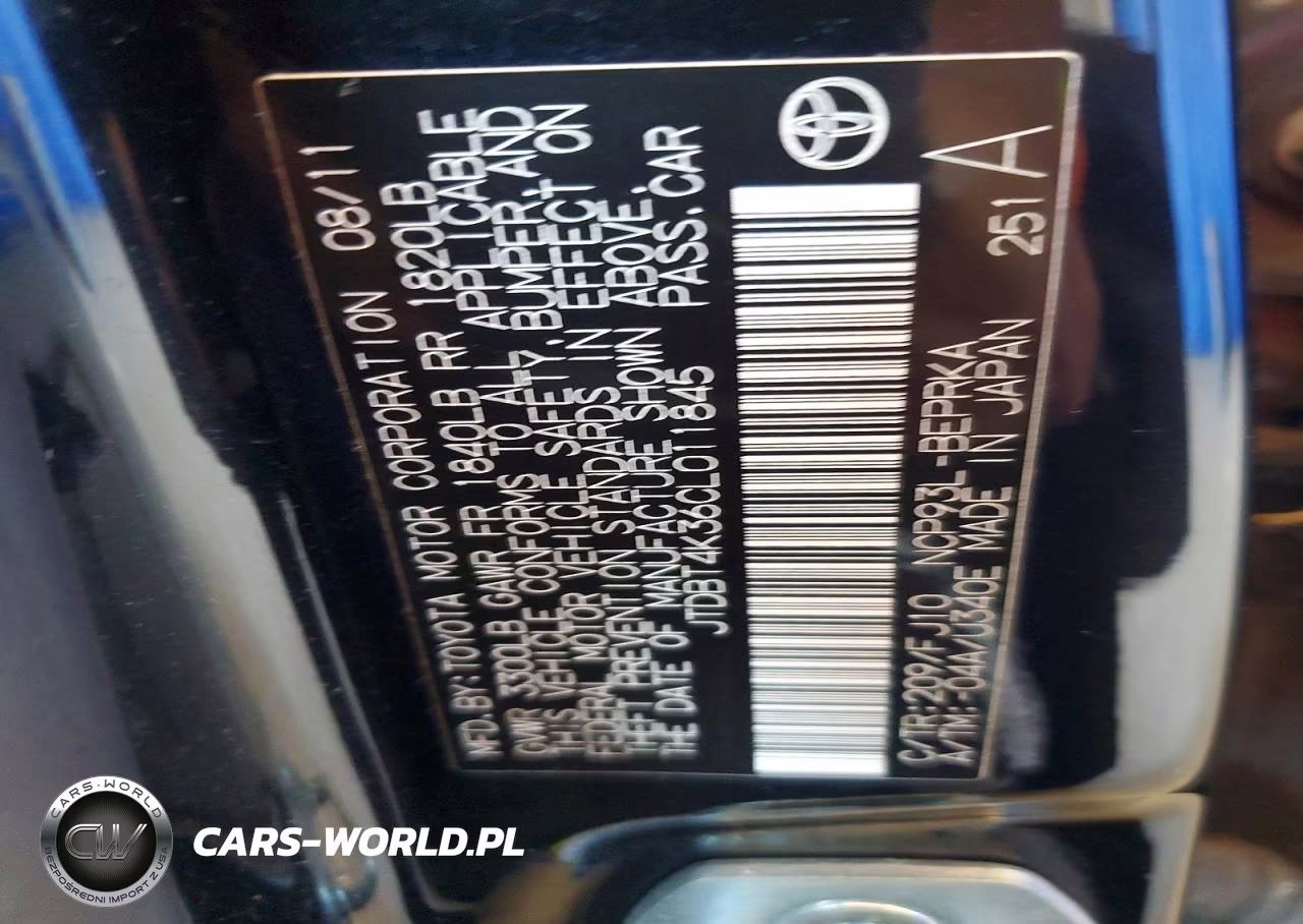 2012 Toyota Yaris Fleet VIN:JTDBT4K36CL011845 - 12