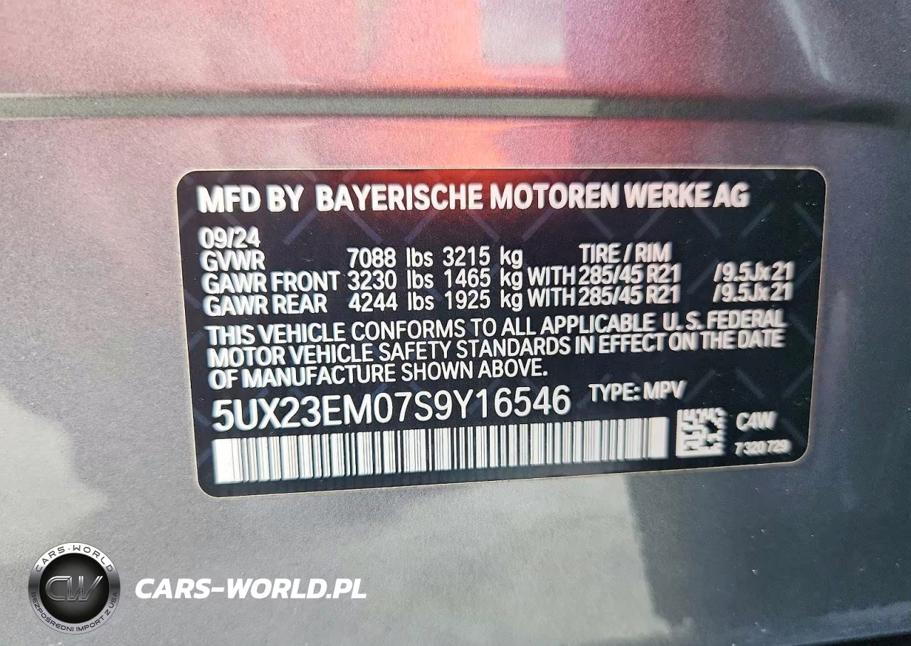 2025 BMW X7 xDrive40I VIN:5UX23EM07S9Y16546 - 13