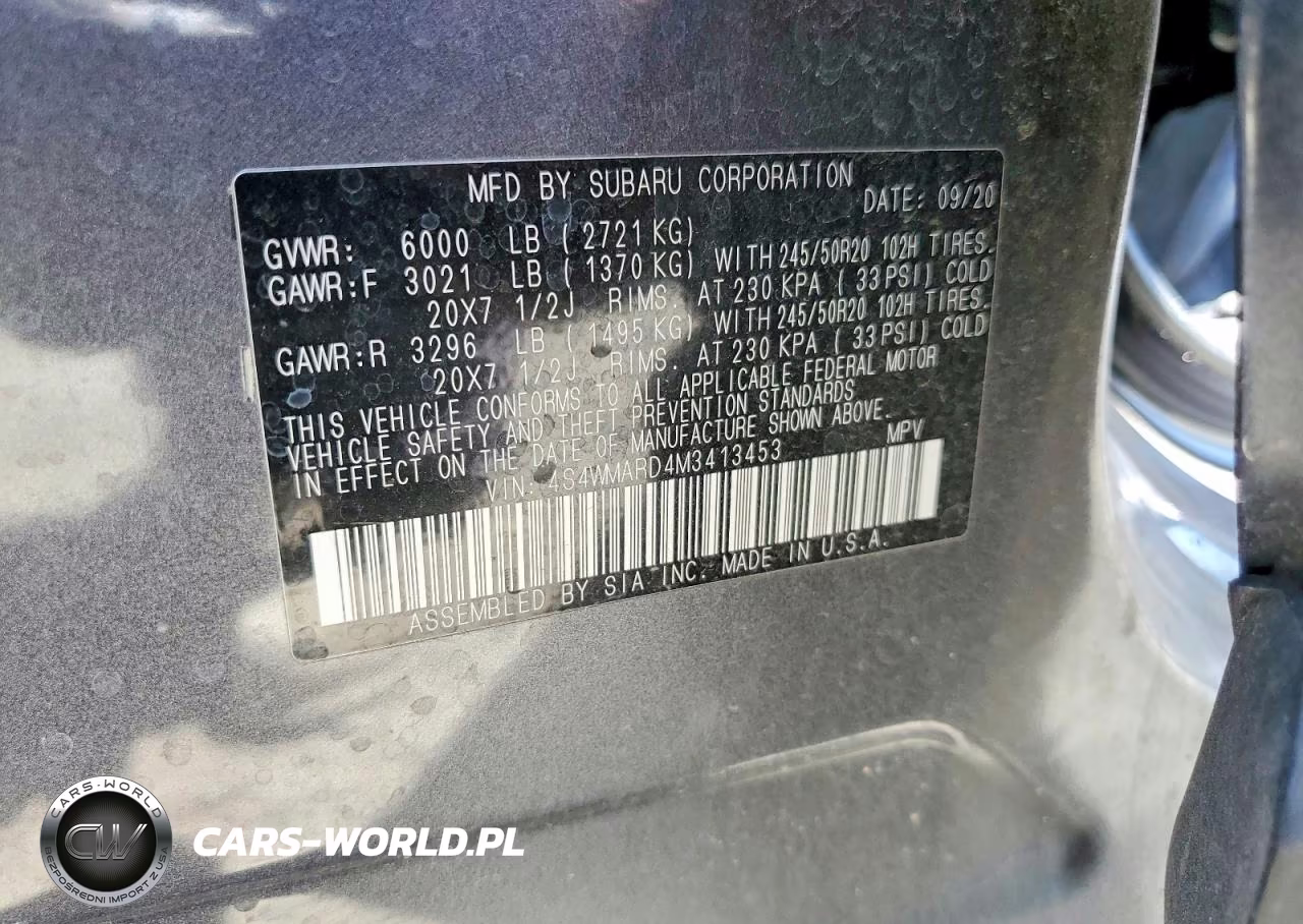 2021 Subaru Ascent Touring VIN:4S4WMARD4M3413453 - 13
