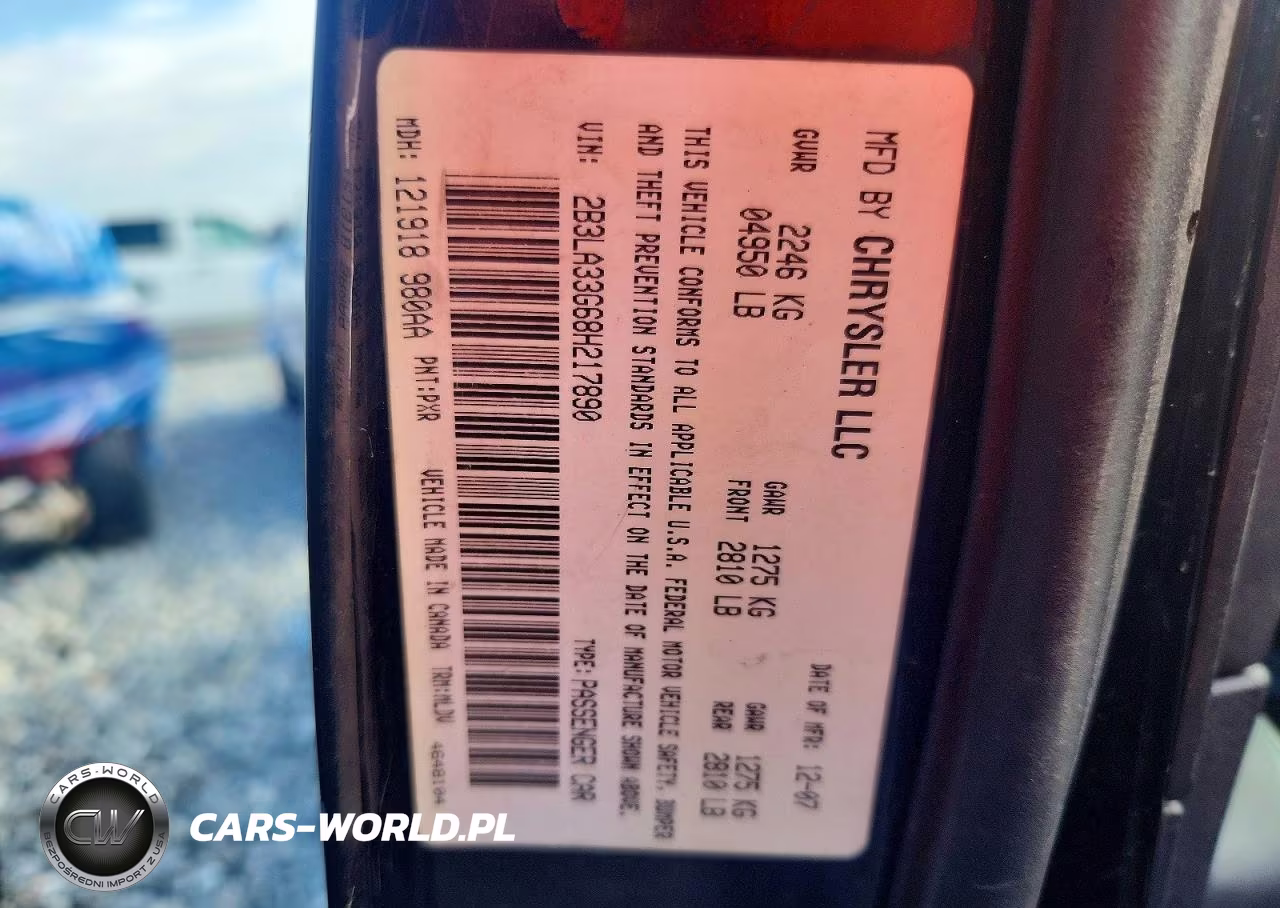2008 Dodge Charger Sxt VIN:2B3LA33G68H217890 - 12
