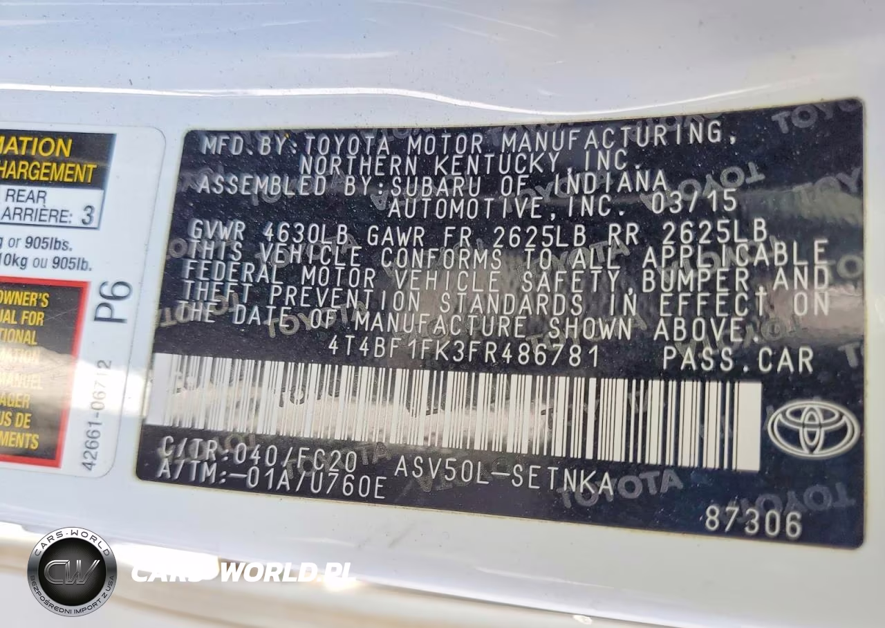 2015 Toyota Camry Le VIN:4T4BF1FK3FR486781 - 12