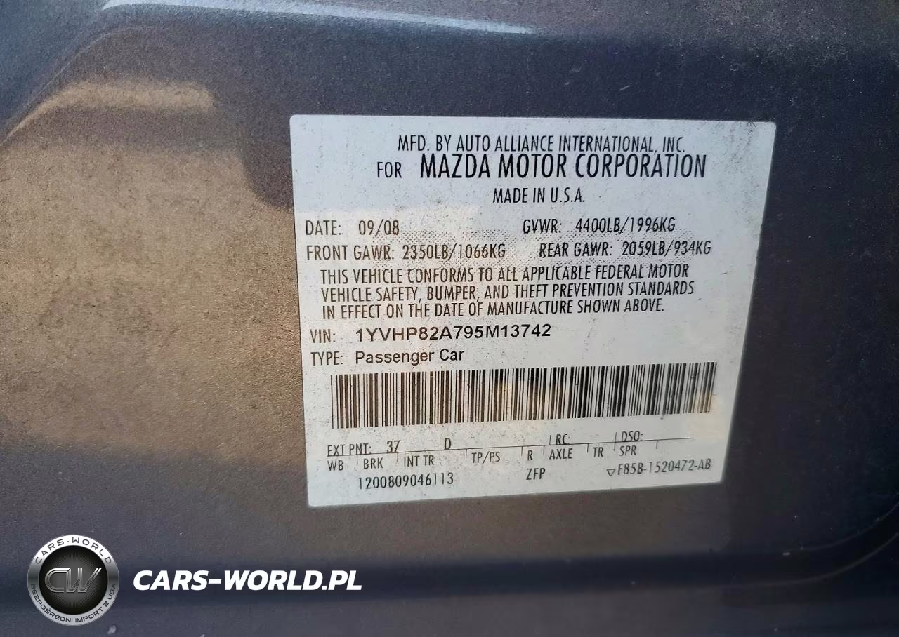 2009 Mazda 6 I VIN:1YVHP82A795M13742 - 12