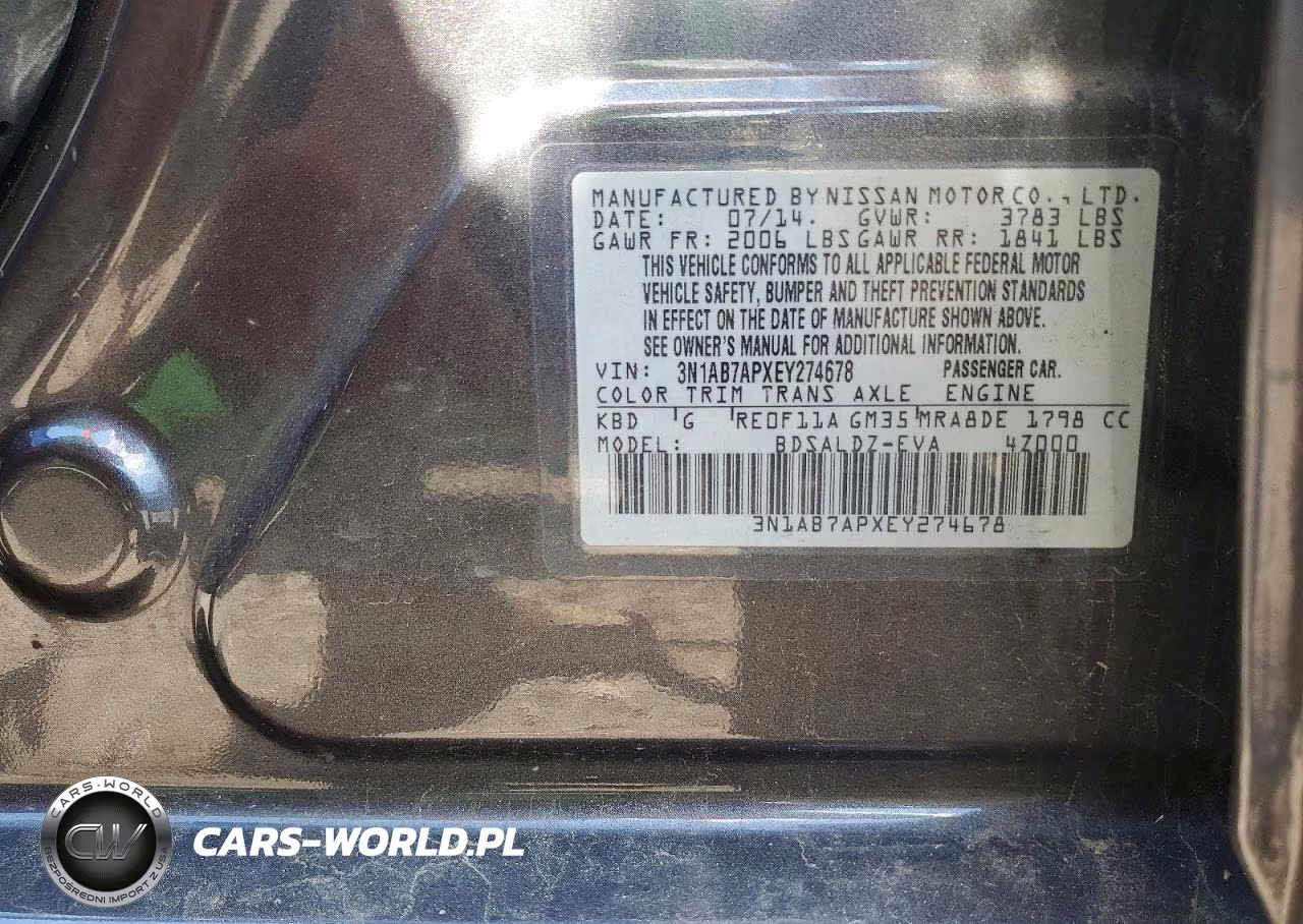 2014 Nissan Sentra Sv VIN:3N1AB7APXEY274678 - 12
