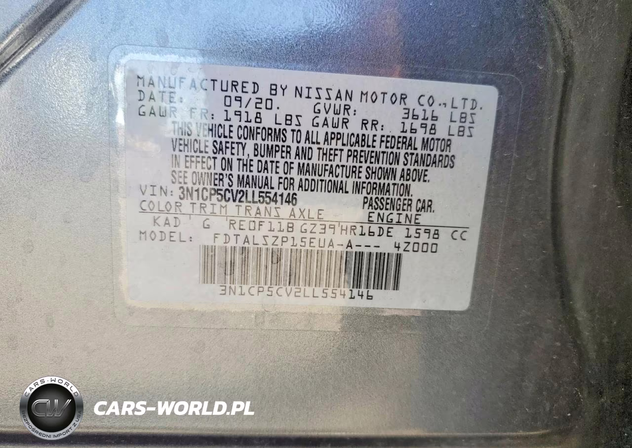 2020 Nissan Kicks Sv VIN:3N1CP5CV2LL554146 - 13