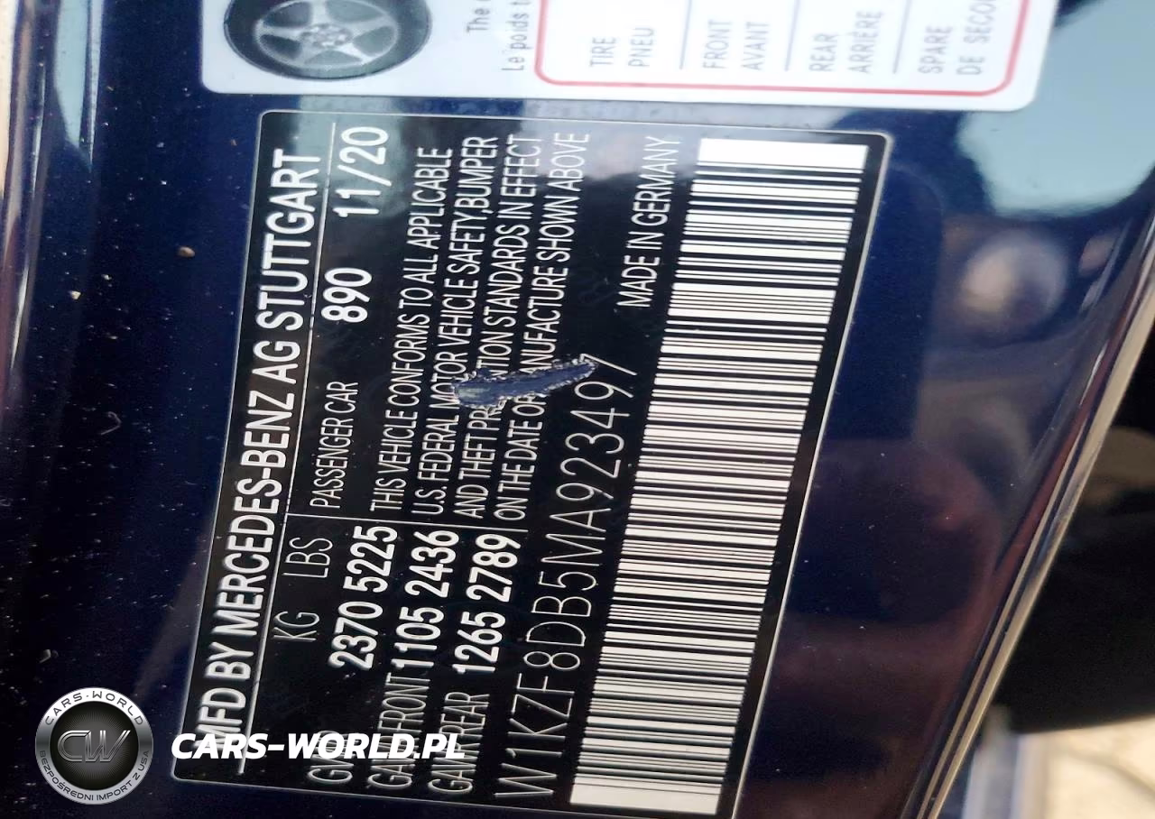 2021 Mercedes-Benz 350 VIN:W1KZF8DB5MA923497 - 12