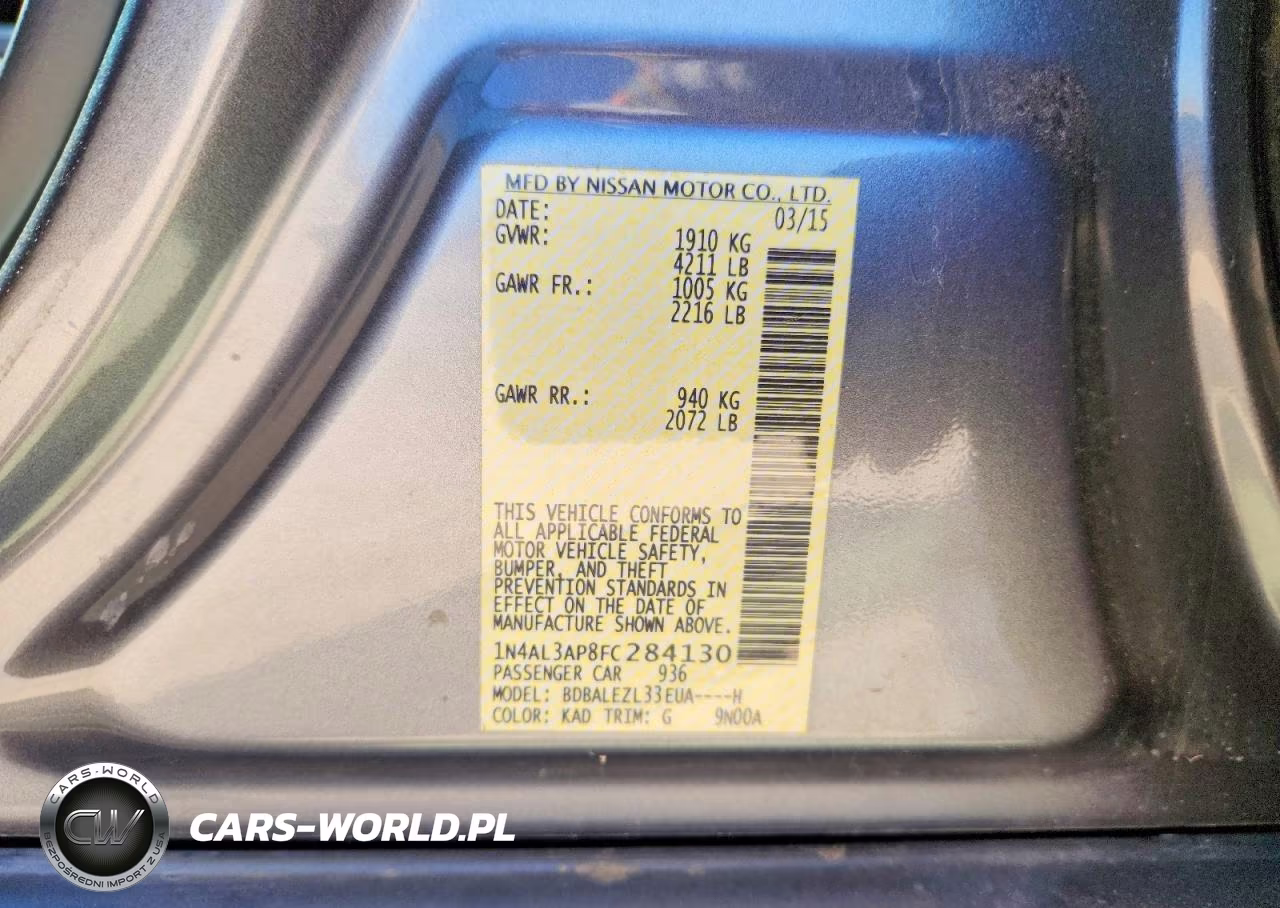 2015 Nissan Altima 2.5 S VIN:1N4AL3AP8FC284130 - 12