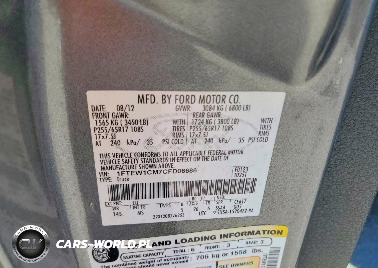 2012 Ford F150 Supercrew VIN:1FTEW1CM7CFD06686 - 12