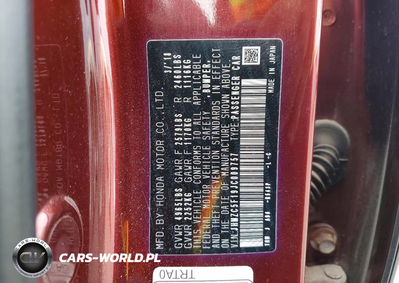 2018 Honda Clarity VIN:JHMZC5F19JC009757 - 12