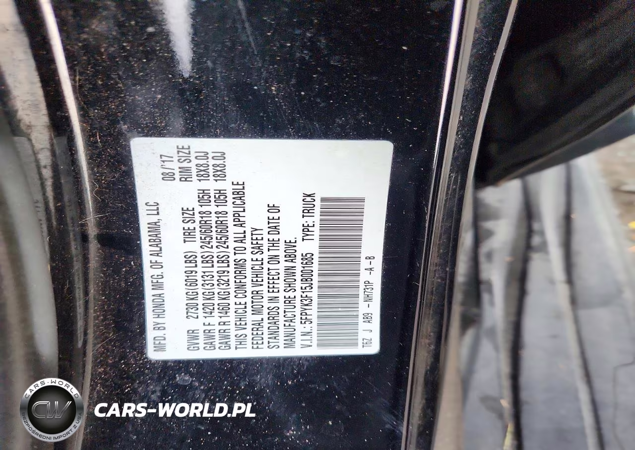 2018 Honda Ridgeline Sport VIN:5FPYK3F15JB001685 - 12