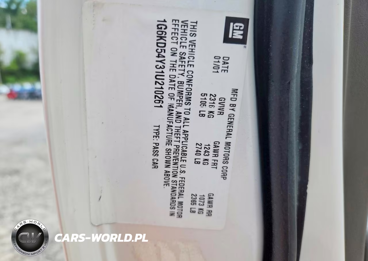 2001 Cadillac Deville VIN:1G6KD54Y31U210261 - 12