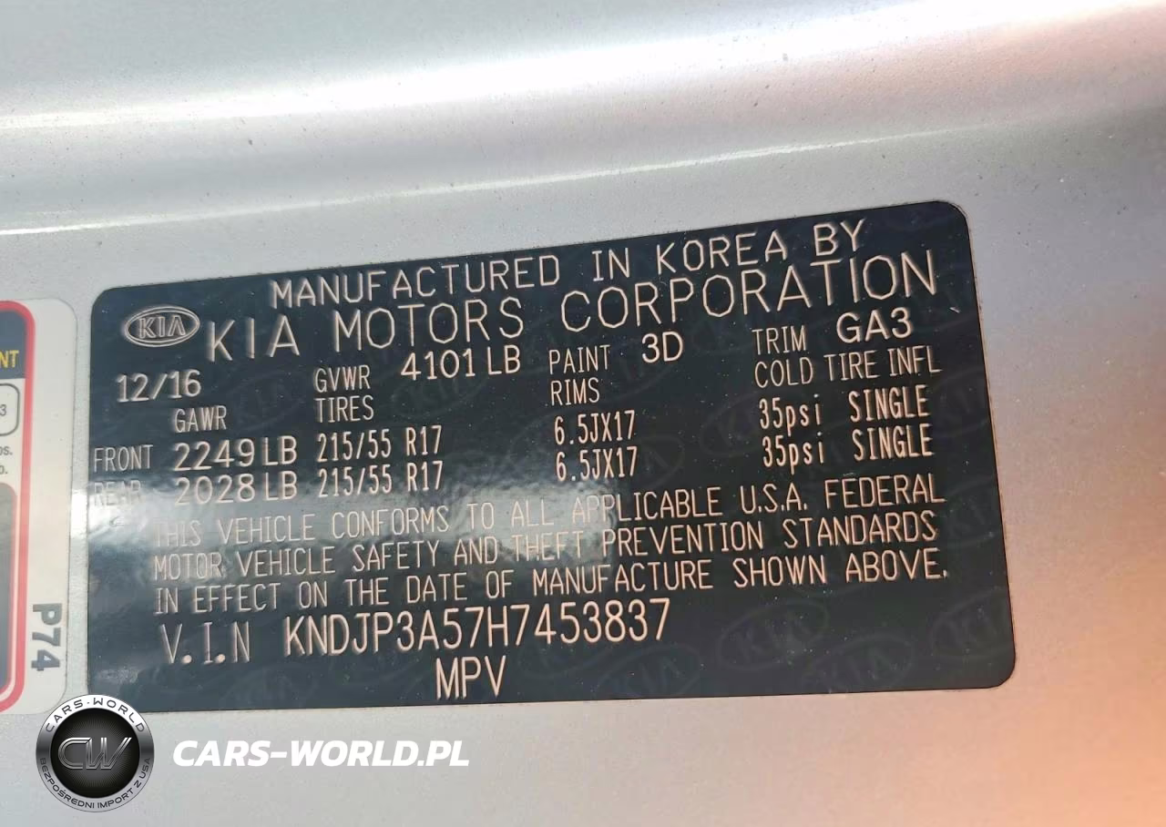 2017 Kia Soul + VIN:KNDJP3A57H7453837 - 12