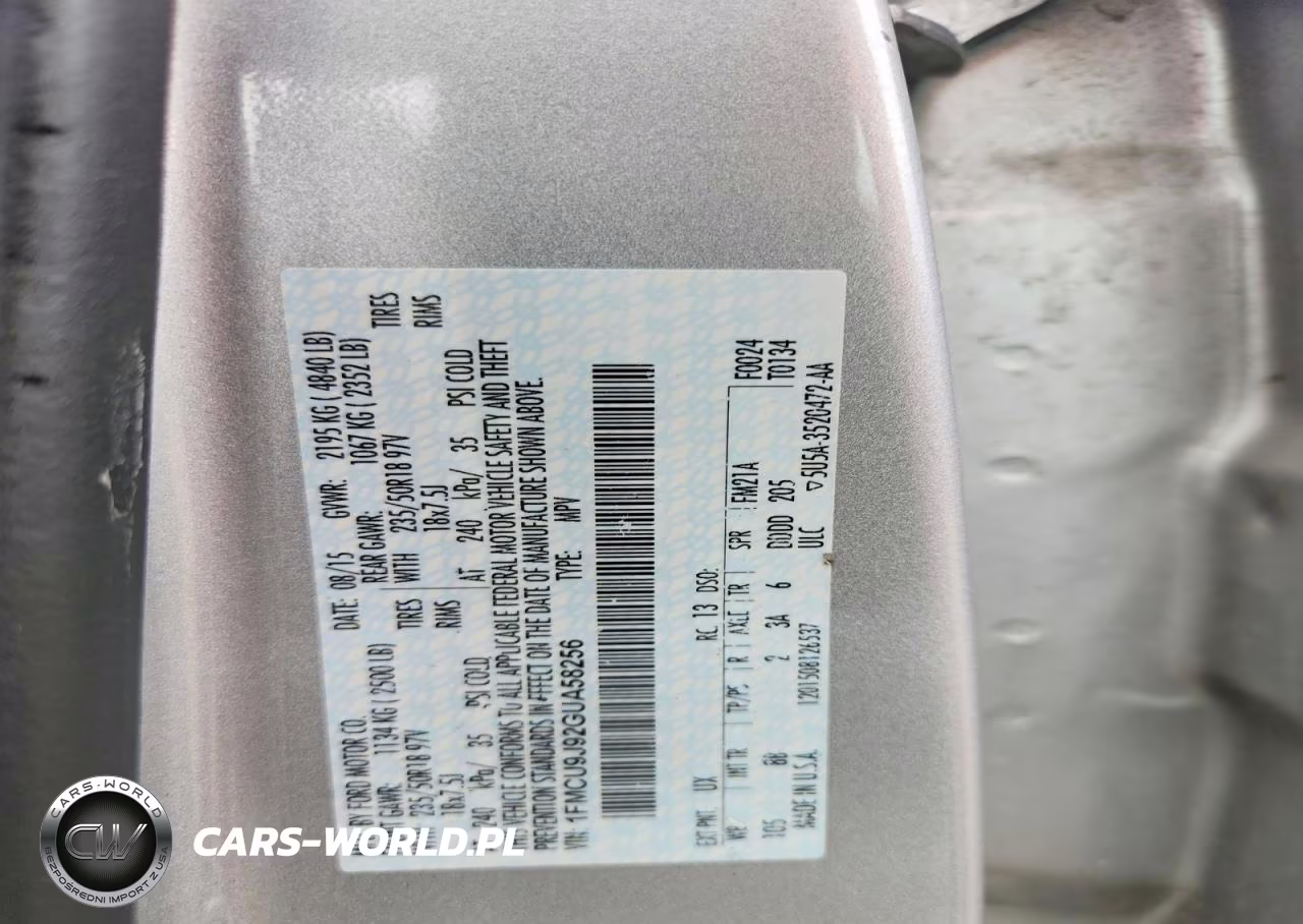 2016 Ford Escape Titanium VIN:1FMCU9J92GUA58256 - 14