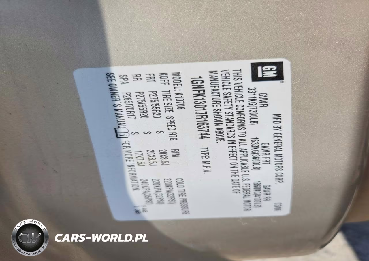 2007 Chevrolet Tahoe K1500 VIN:1GNFK13017R163744 - 13