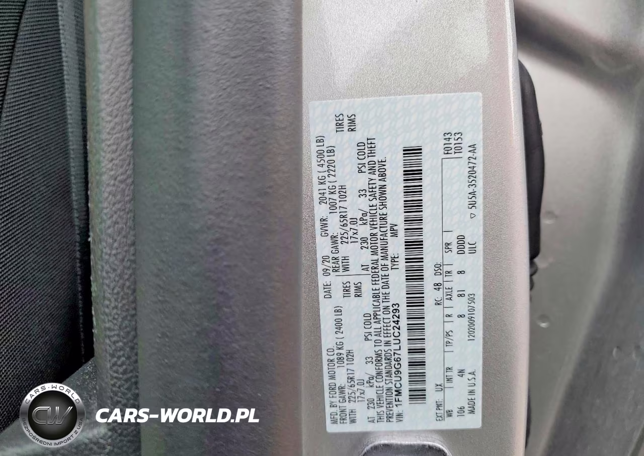 2020 Ford Escape Se VIN:1FMCU9G67LUC24293 - 13