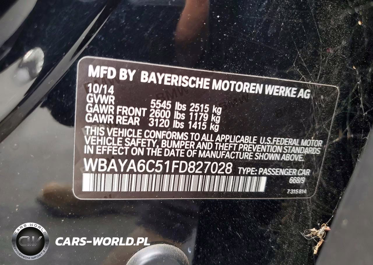 2015 BMW 740 I VIN:WBAYA6C51FD827028 - 12