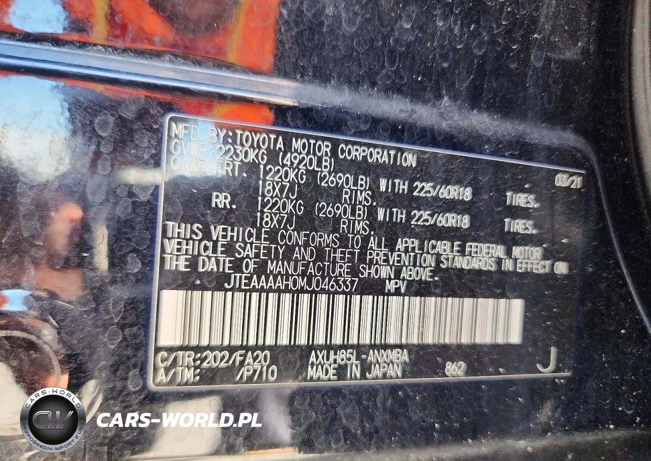 2021 Toyota Venza Le VIN:JTEAAAAH0MJ046337 - 13