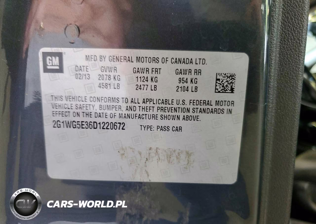2013 Chevrolet Impala Lt VIN:2G1WG5E36D1220672 - 12