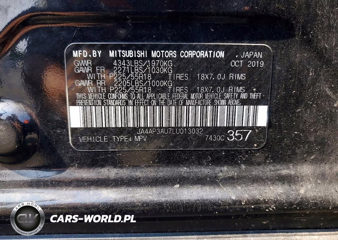 2020 Mitsubishi Outlander Sport Es VIN:JA4AP3AU7LU013032 - 13