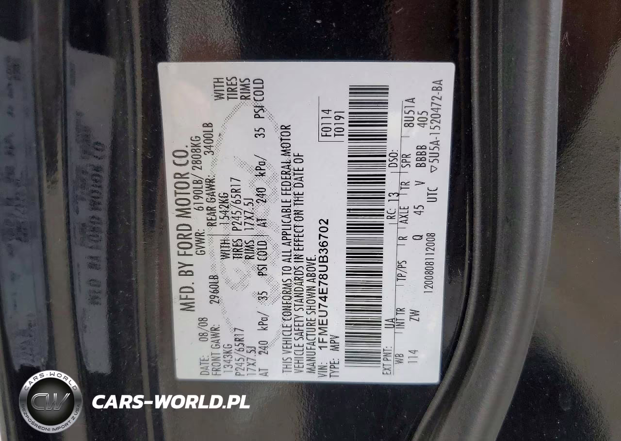 2008 Ford Explorer Eddie Bauer VIN:1FMEU74E78UB36702 - 12